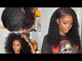 No glue very detailed how to do a glue less lace frontal sew in weave curls queen hair
