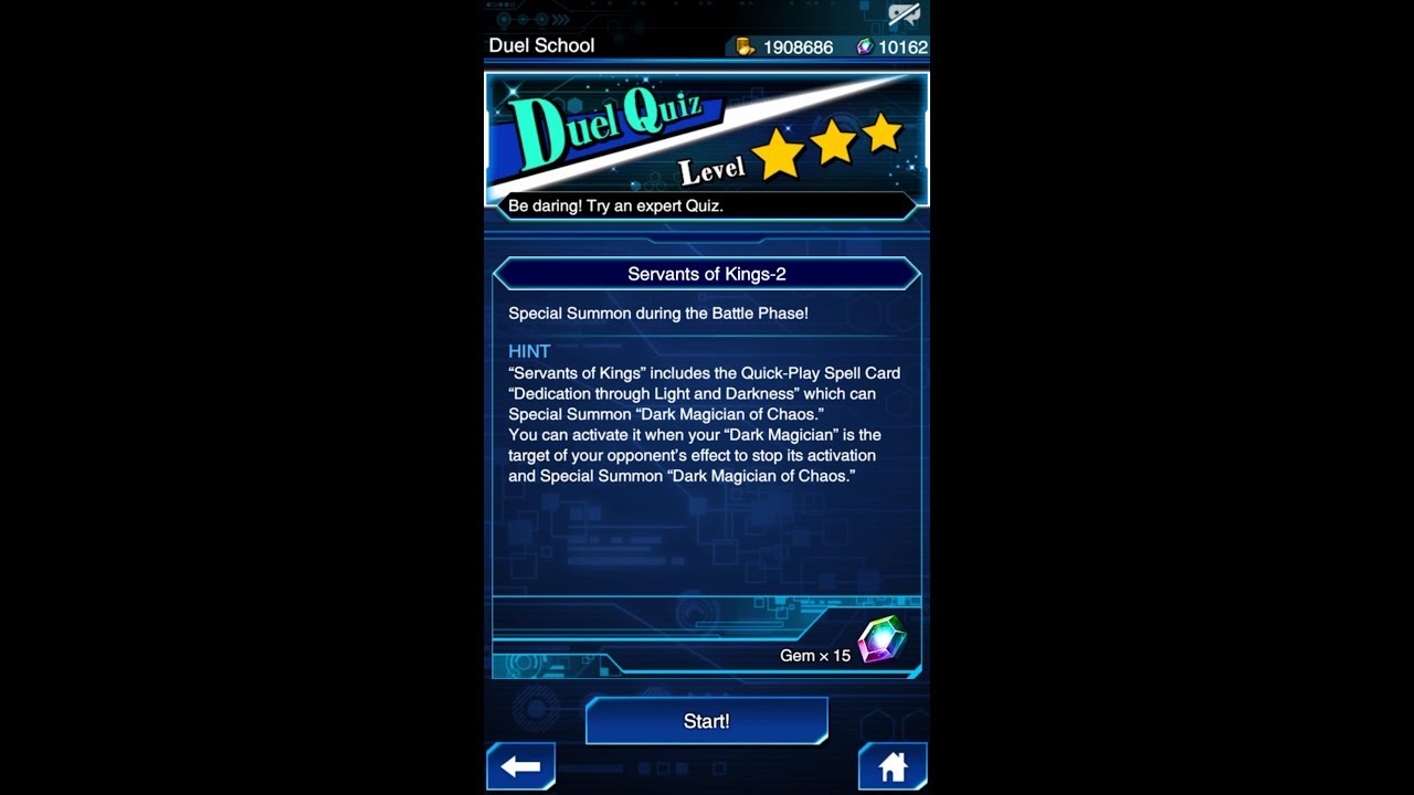 Yugioh Duel Links - Duel Quiz Level 3 : Servant of The Kings 2