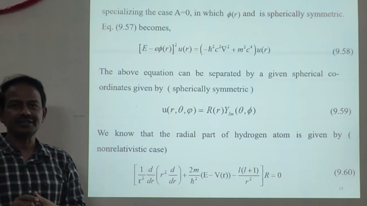 L.9 2 Relativistic Quantum mechanics - separation of variables - Energy levels in a Coulomb field.1