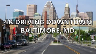 DRIVING DOWNTOWN BALTIMORE, MD 4K