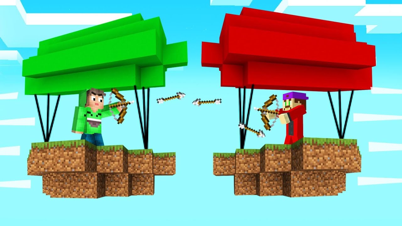 We BUILT FLOATING ISLANDS And BATTLED! (Minecraft)