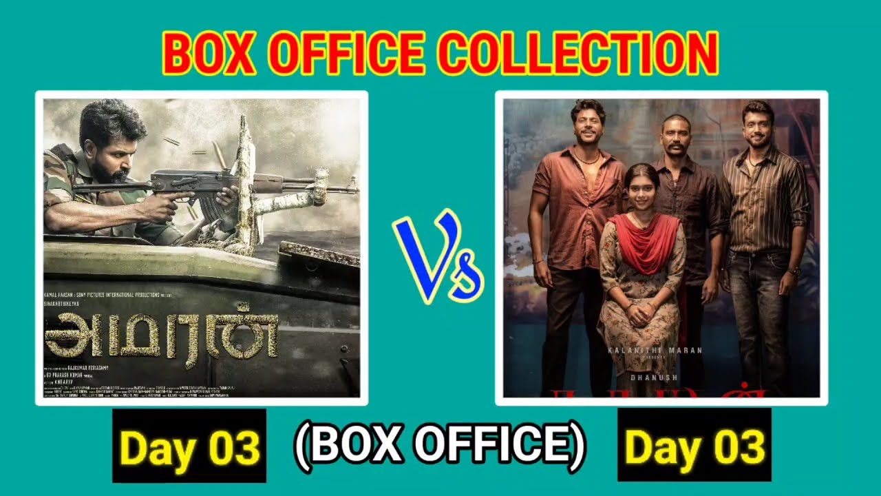 Amaran Vs Rayyan 03 Day Box office collection | Dhanush | Sivakarthikeyan | Worldwide Box office