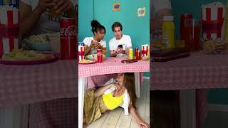 Sneaky Eating Under the Table Prank! 🍽️😂
