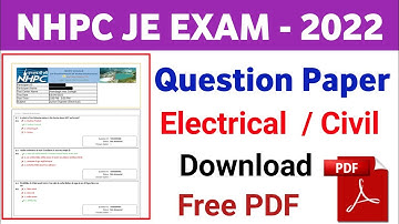 NHPC JE Question Paper 2022 | NHPC Junior engineer question paper | Electrical | Civil