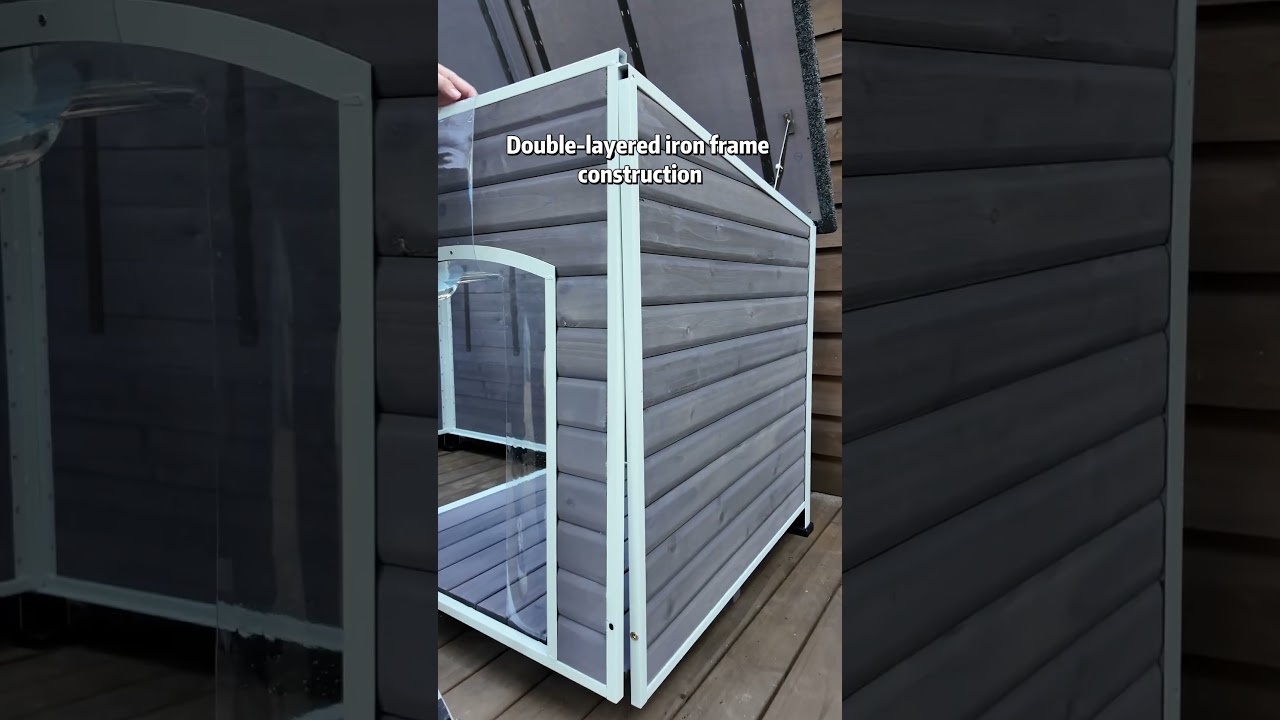 Both are iron-framed dog houses. What's the difference?