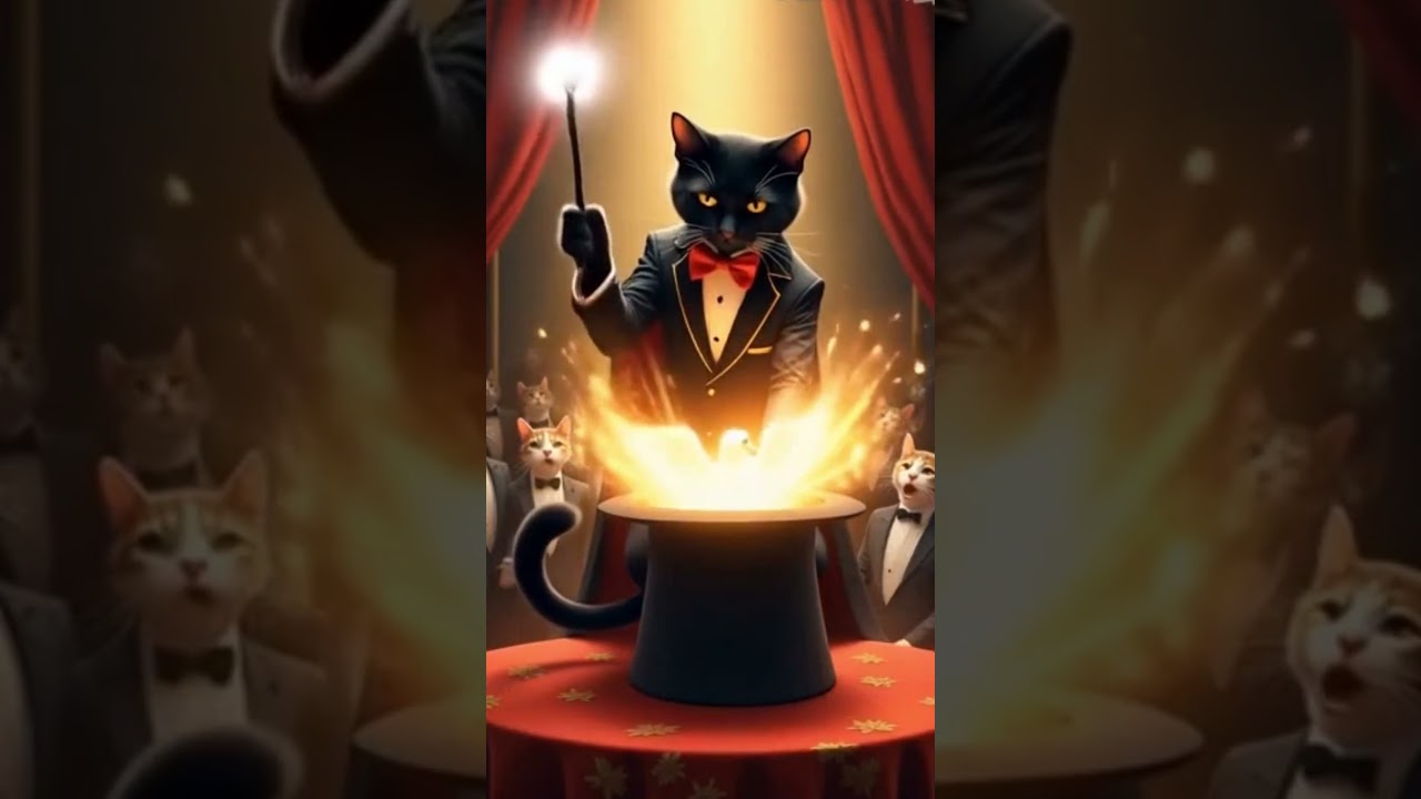 Magician Cat Performing a Grand Illusion on Stage 🎩🐱 | Mind-Blowing Magic Show!