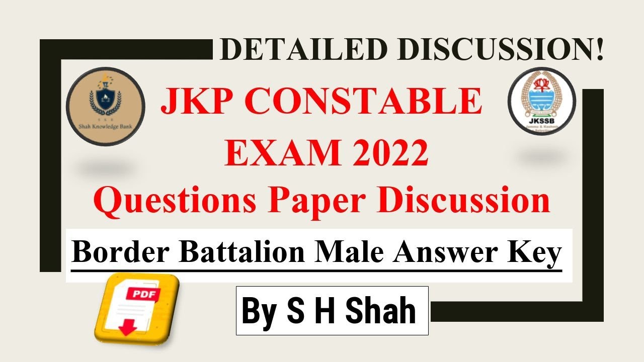 JKP Constable Male | Border Battalion | Question Paper Discussion 2022 With Answer Key 