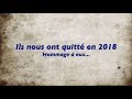 Ils nous ont quitté en 2018