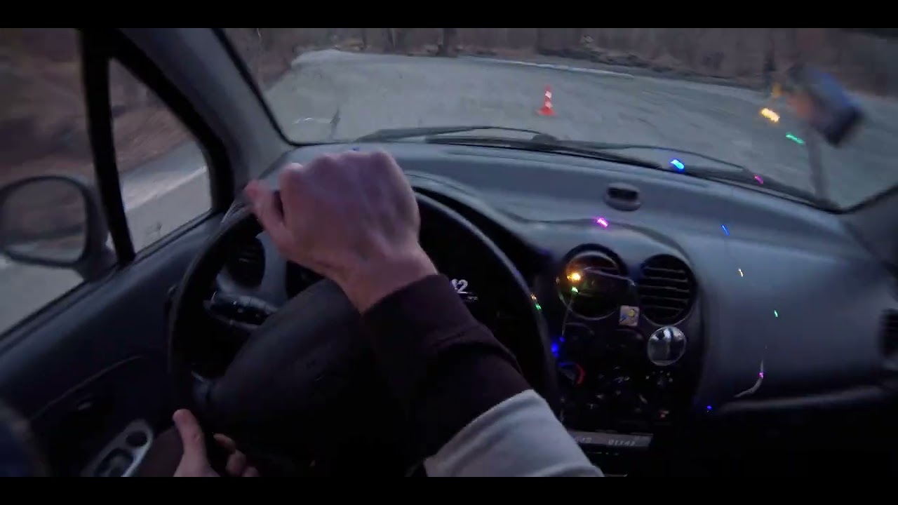 Daewoo Matiz (matizu) chasing time on Feofaniya rallytrack