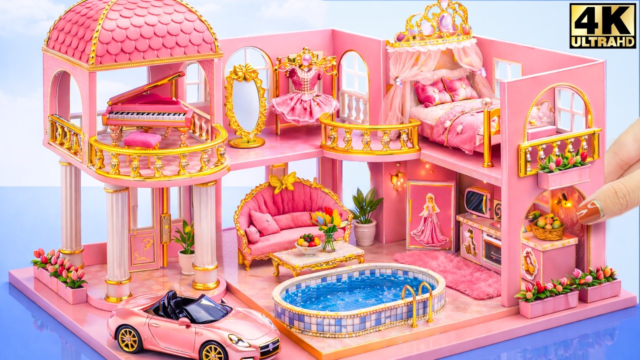 ⁣Make Aesthetic Princess House With Dream Pool,  Dream Bedroom & Piano 👑 DIY Miniature House