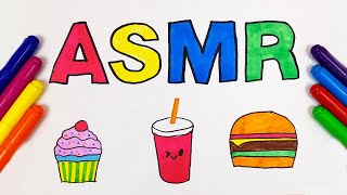 Asmr drawing and painting - markers pencil pen no talking
