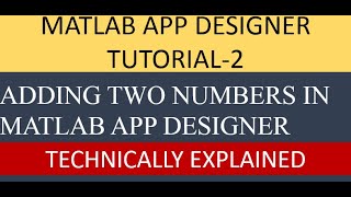 Adding two numbers in MATLAB APP Designer|URDU/HINDI