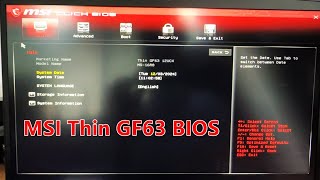 MSI Thin GF63 12UCX - How to enter BIOS And UEFI Boot menu