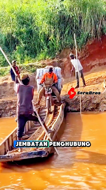 Life is Difficult Without Bridges, Residents Have to Use Boats 😱. #short #shorts #trending #serubros