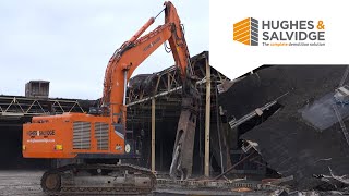 Excavator Segregating Demolition Arisings On Site | Hughes and Salvidge