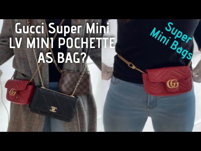 LV MINI POCHETTE AS A BAG? Gucci, Chanel, LV, Super Mini Bags Review and  Comparison 