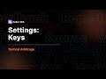 Tactical Arbitrage Classic - Settings: Keys