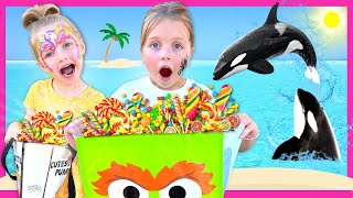 Secret Halloween Party At Sea World! Kin Tin and Roro Trick Or Treat, Corn Maze and Search For Clues