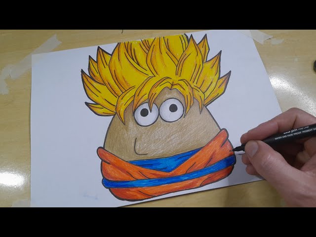 COMO DESENHAR O POU SUPER SAYAJIN