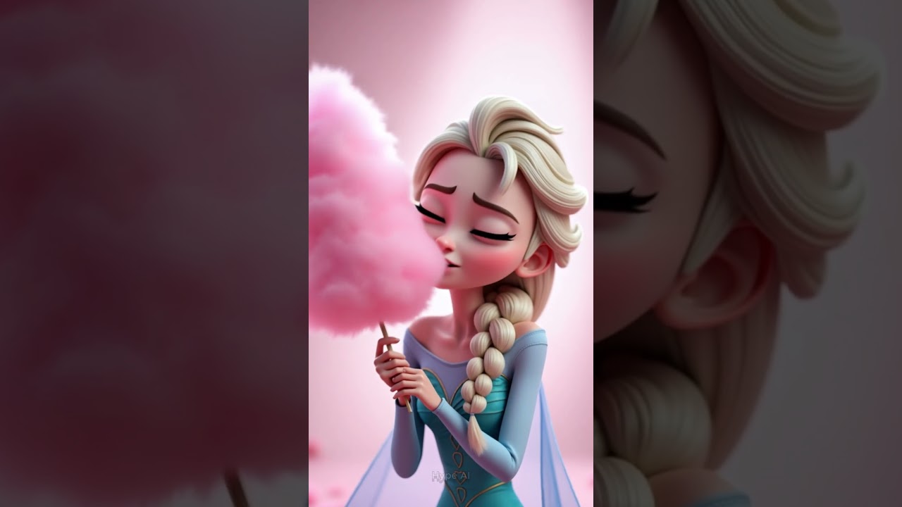Elsa Eats Cotton Candy 🍭  