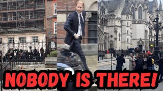 Empty Prince Harry Arrives To Court To No Support