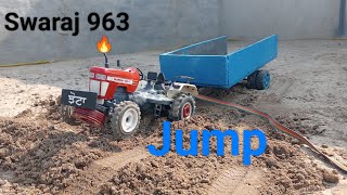 Swaraj 963 model Soil jump with big trolley || #swaraj963 #bigtrolley #amazing #tractorstunt