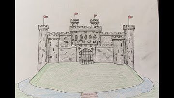 How To Draw A Castle, Drawing Tutorial (Easy, Kids)