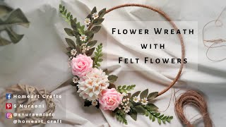 #DIY Felt Flower Wreath [Engagement / Wedding Wreath Decoration]  S Nuraeni