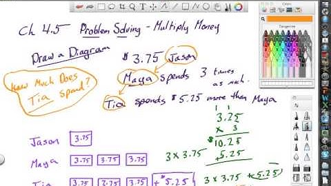 5th 4.5 Problem Solving   Multiply Money