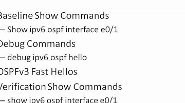 OSPFv3 Video Cheat Sheet: Fast Hellos