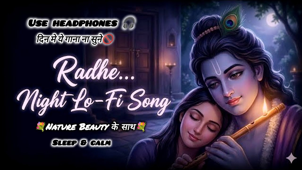 Radha Radhe Night Lofi Bhajan 🌙🪈 | Female Voice Flute Music | Calm Nature Devotional Song 