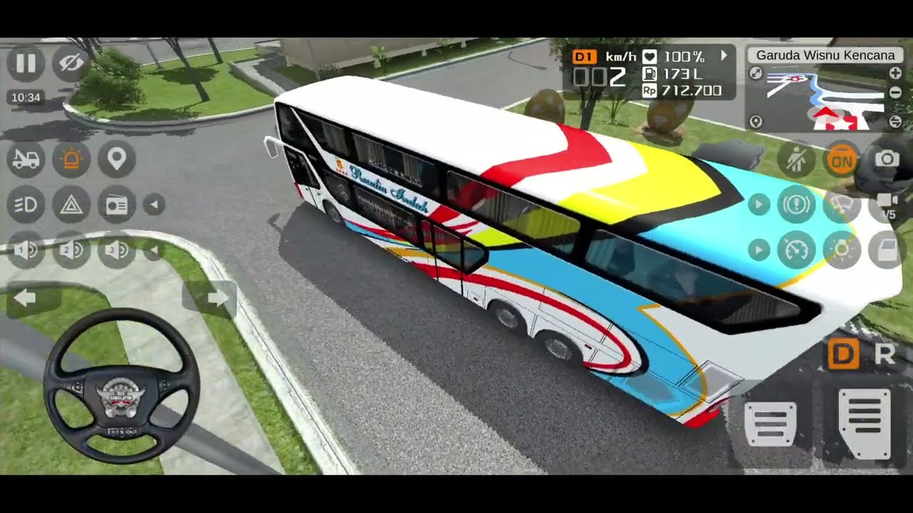 BUSSID Bali Trip to GWK 😱 Brake Failure Almost Crash on Steep Road