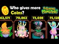 Coins  max rate  from low to high my singing monsters