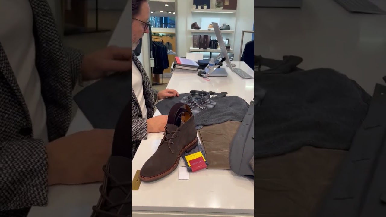 piacenza quarter zip sweater with PT01 corduroy slacks in tan at Larrimors in Pittsburgh