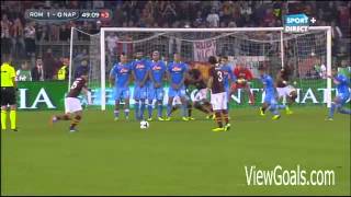 Miralem Pjanic Amazing Free Kick AS Roma 1-0 Napoli