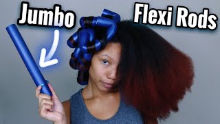 I Tried A Jumbo Flexi Rod Set On Stretched Natural Hair