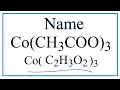 Cobalt Compounds and Acetate Ions
