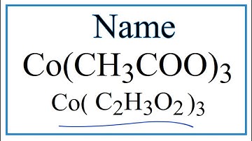 How to Write the Name for Co(CH3COO)3