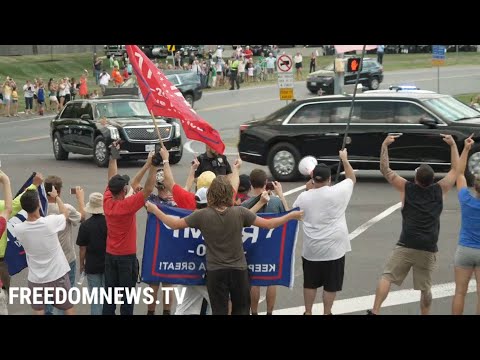 Trump Supporters Throw Middle Finger, Biden Supporters Wave as President Leaves PA