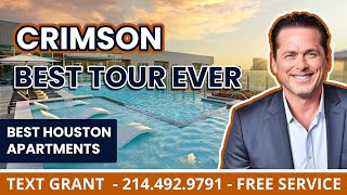 One Bedroom Model – Kitchen and Living Room - Crimson Apartments - Houston TX