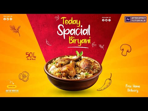 Food menu promo after effects tutorials | food motion graphics after effects tutorial