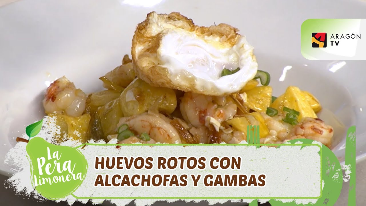 HUEVOS ROTOS CON ALCACHOFAS Y GAMBAS - LPL PGM 2040 RECETA 2
