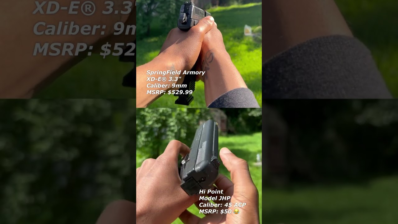 Hi Point JHP 45ACP vs SpringField XDE 9mm 😂 