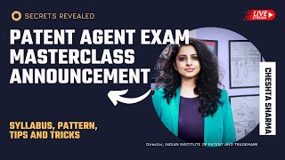 Indian Patent Agent Exam Masterclass Announcement #patentexam