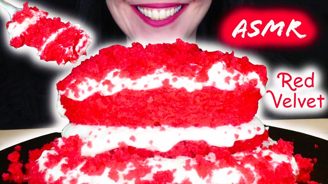 RED VELVET CAKE 🍰 | No Talking | ASMR Mukbang - 먹방 | Real Eating Sounds ...