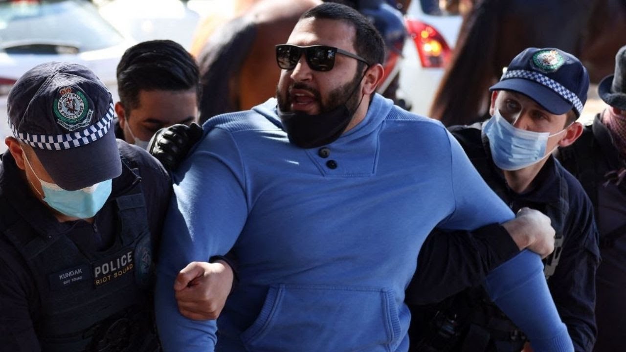 Australians Protesters Riot with Police Officers Over Lockdowns