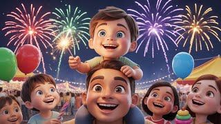 Boom Boom Fireworks Song 🎇 | Fun Festival for Kids | Nursery Rhymes & Songs || @123kidshub