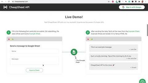 Google Sheets and CheapSheet API demo