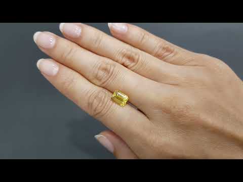 Octagon-cut golden sapphire 3.02 ct, Sri Lanka Video  № 1