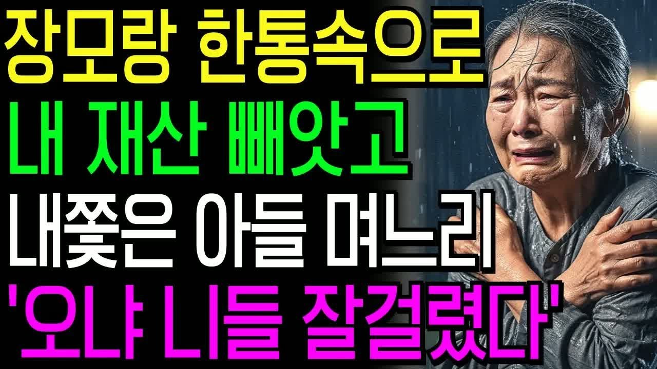 장모와 한통속이 되어 내 집, 재산뺏고 나를 쫓아낸 아들과 며느리에게 피눈물 나게 해준 어머니